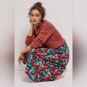 NWT Anthropologie Miley Ruffled Midi Skirt